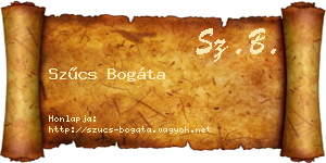 Szűcs Bogáta névjegykártya
